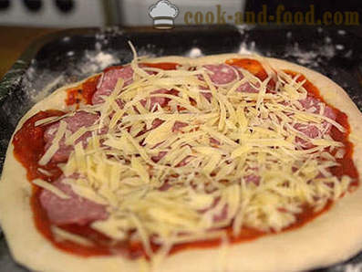 Pizza with smoked sausage - the easiest recipe