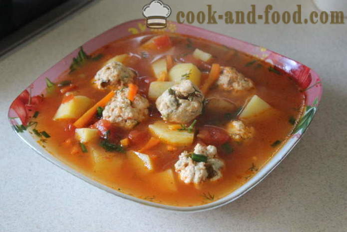 Bean soup with meatballs - how to cook soup with beans and meatballs, a step by step recipe photos