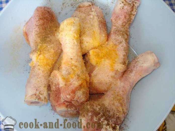 Baked chicken legs in multivarka - how to bake chicken legs in multivarka, step by step recipe photos