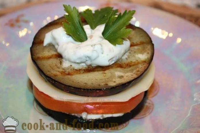 Cold appetizer of eggplant with tomatoes and mozzarella - how to cook appetizer of eggplant on a festive table, a step by step recipe photos