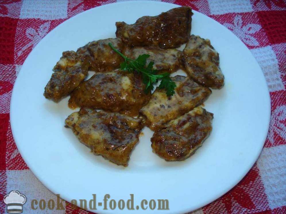 Beef liver braised in cream sauce with cheese - how to cook beef liver in sour cream, a step by step recipe photos