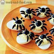 Stuffed eggs or snacks on Halloween recipes: 