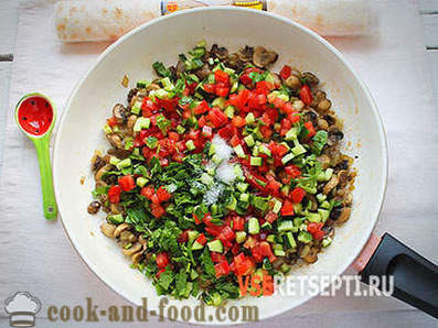 Pita bread with vegetables and mushrooms recipe