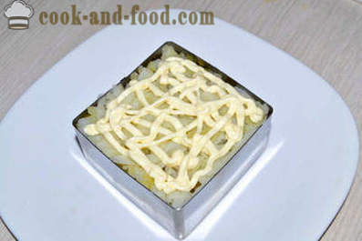 Delicious layered salad of canned fish