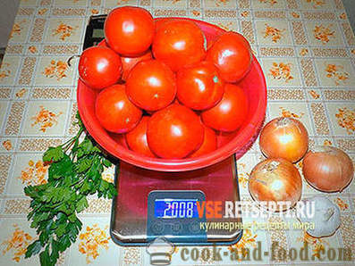 Sweet salad of red tomatoes in winter
