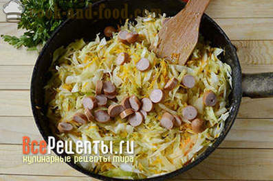 Braised cabbage with sausage recipe step by step with photos