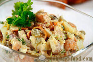 Salad with herring and mushrooms