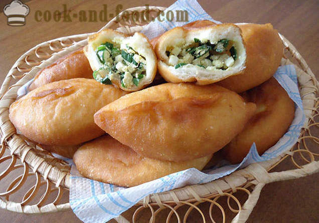 Fried cakes with egg and green onion