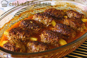 Baked meatballs with potatoes inside