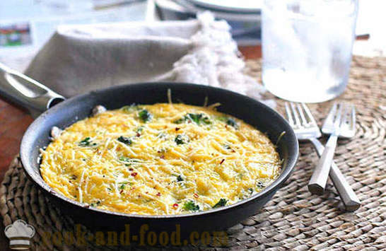 Omelet with broccoli and cabbage in the oven