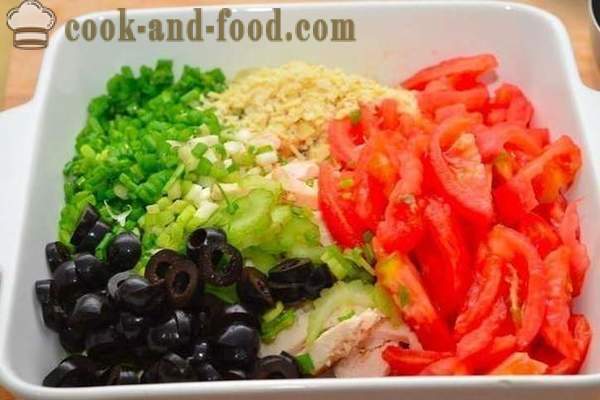 Chicken salad with olives