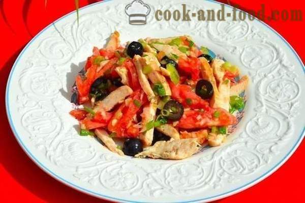 Chicken salad with olives