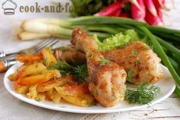 Potatoes with chicken in multivarka