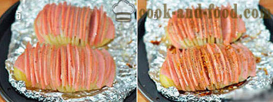 Potatoes, baked in the oven with ham