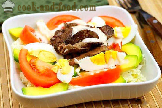 Salad liver, Chinese cabbage and eggs
