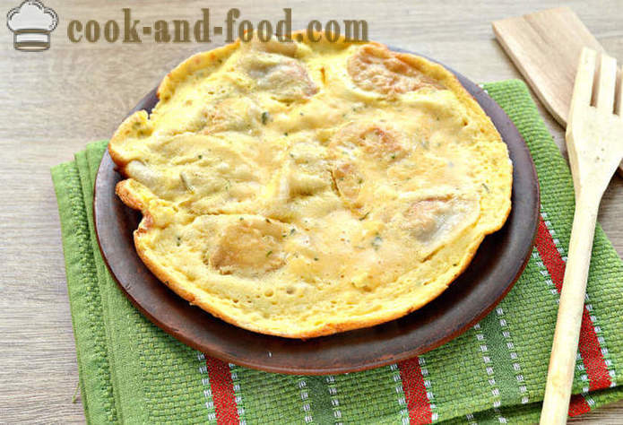 Omelette with dumplings in the pan - as the warm dumplings delicious, a step by step recipe photos