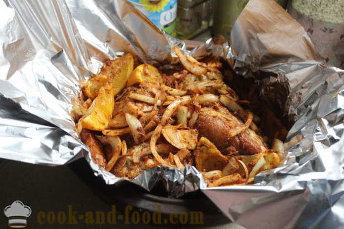 Roast pork with oranges in the foil - like svninu bake in the oven for a tasty piece, step by step recipe photos