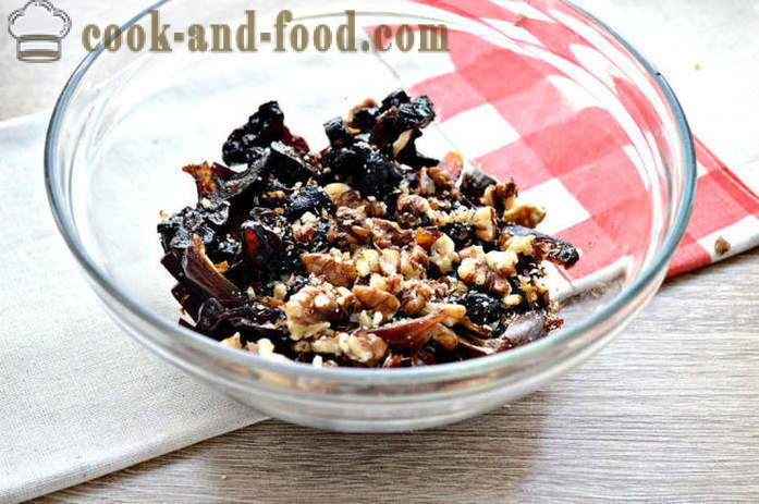 Lean salad of boiled beets + prunes, walnuts and dates - how to cook a delicious salad of beets, a step by step recipe photos