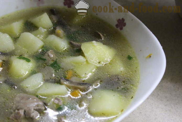 Soup with chicken liver - how to cook soup with liver, a step by step recipe photos