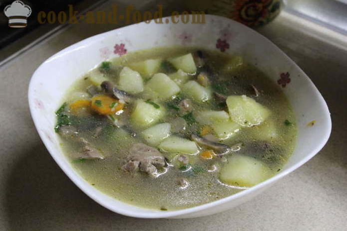 Soup with chicken liver - how to cook soup with liver, a step by step recipe photos