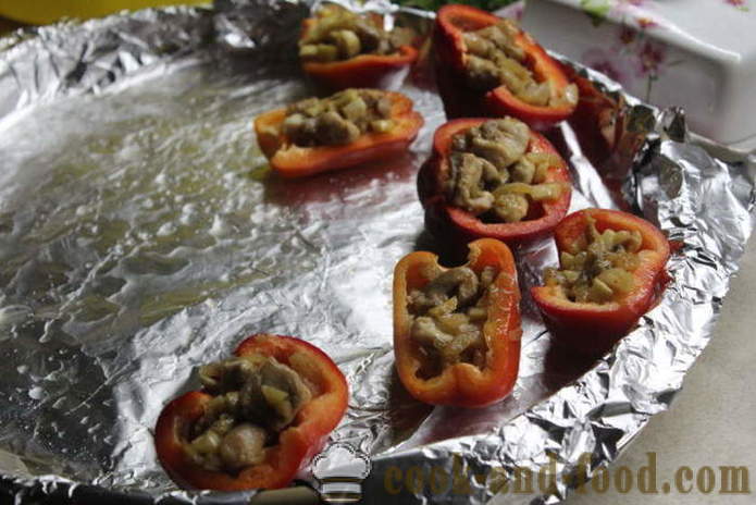 Stuffed peppers with minced meat with chopped celery - like baked stuffed peppers in the oven, with a step by step recipe photos