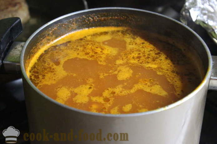 Potato soup with meatballs and tomato paste - how to cook tomato soup with meatballs, with a step by step recipe photos