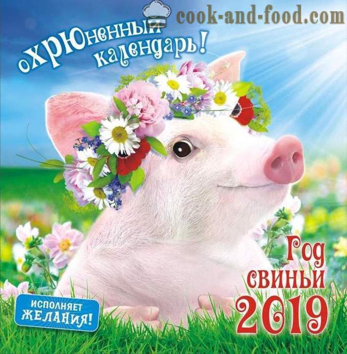 Calendar 2019 on the Year of the Pig with pictures - Download free Christmas calendar with pigs and wild boar