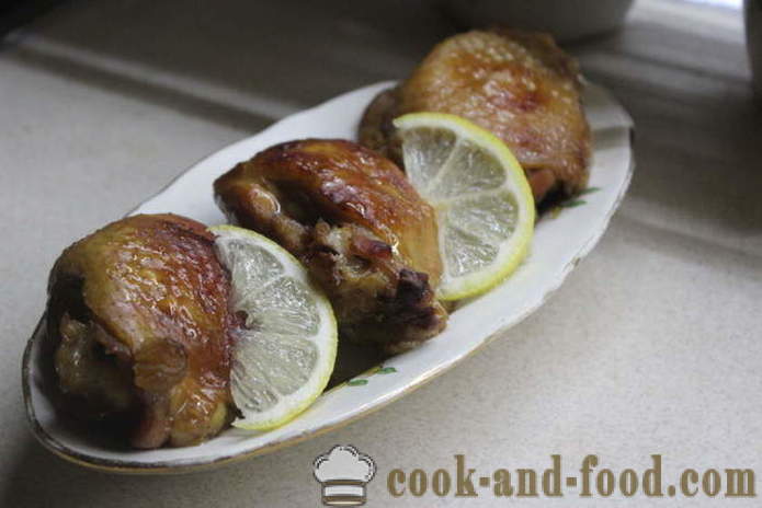 Chicken thighs baked in the sleeve - like a delicious baked chicken thighs in the oven in soy sauce, a step by step recipe photos