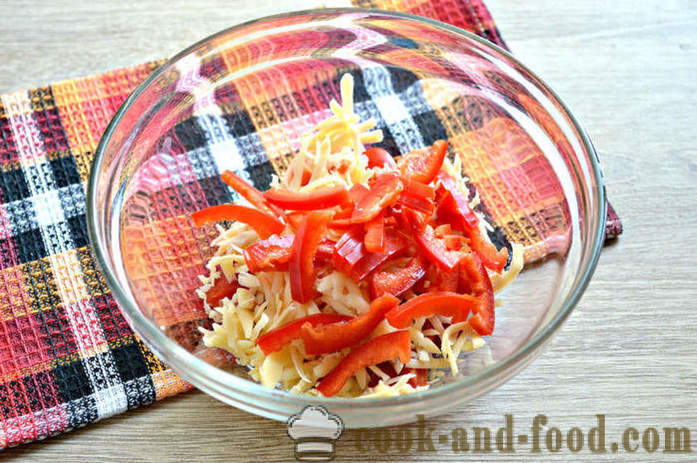 Cheese salad with cherry tomatoes, egg and carrot in Korean - how to make cheese salad, a step by step recipe photos