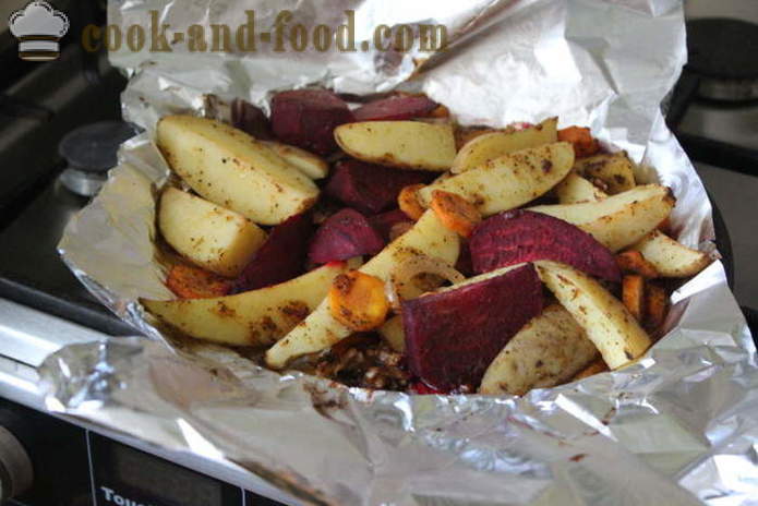 Roasted vegetables in the oven - like baked vegetables in foil in the oven correctly and tasty, with a step by step recipe photos