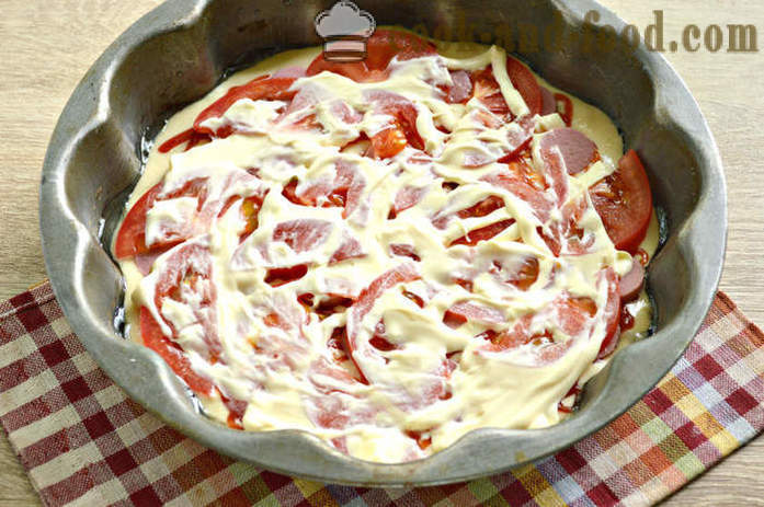 Homemade pizza on a batter without yeast - how to prepare a quick pizza in a pizzeria, a step by step recipe photos