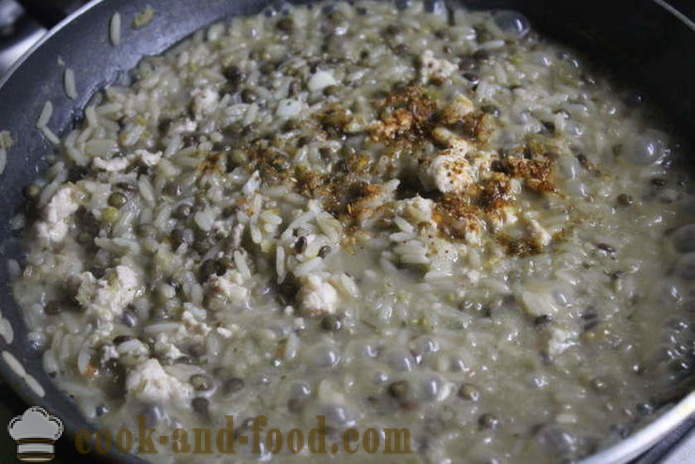 Pilaf with lentils, rice and chicken meat - how to cook chicken pilaf rice and lentils, with a step by step recipe photos