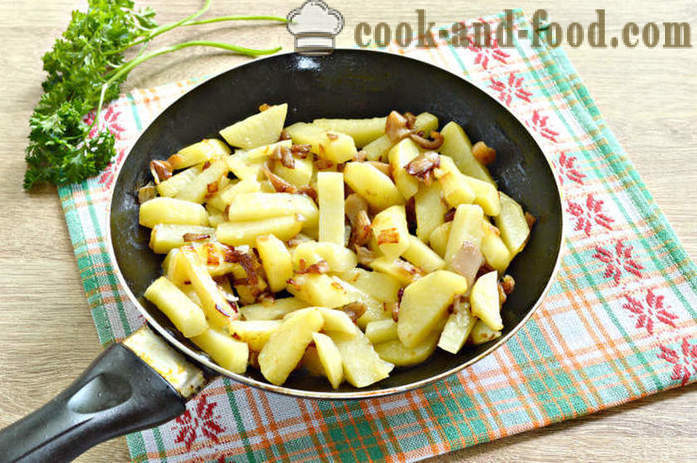 Potatoes with mushrooms in sour cream - how to cook mushrooms with potatoes and sour cream in a pan, with a step by step recipe photos