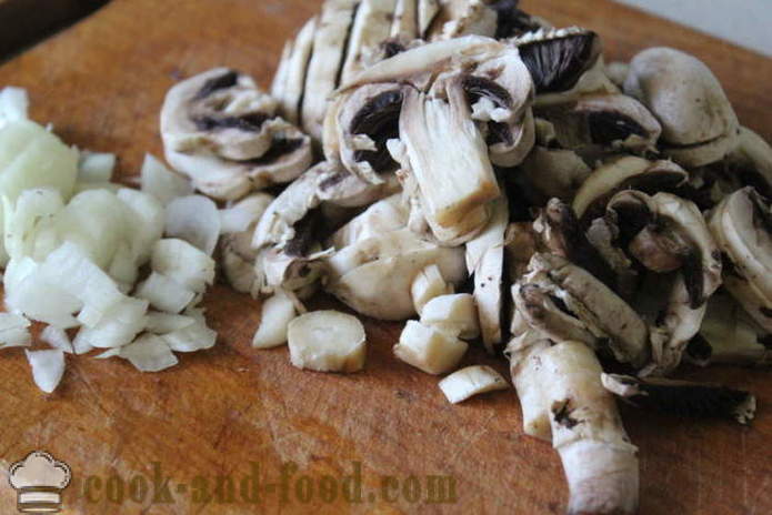 Chicken thigh without bone with mushrooms in the oven - how to cook a delicious chicken thighs in the oven, with a step by step recipe photos