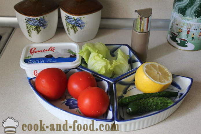 Vegetable salad with feta - how to prepare a salad with feta cheese and vegetables, with a step by step recipe photos