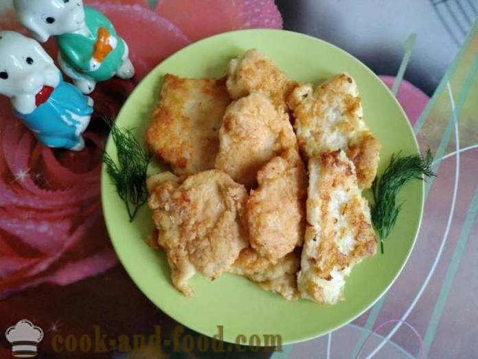 Delicious chicken chops in a frying pan - both delicious cook chops chicken breasts in batter, with a step by step recipe photos
