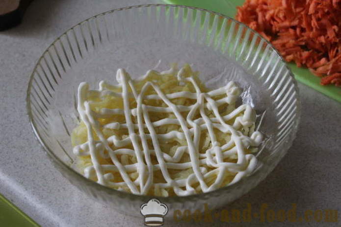 Layered salad with liver - how to make a salad from the liver of layers, a step by step recipe photos