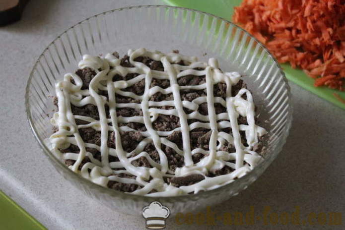 Layered salad with liver - how to make a salad from the liver of layers, a step by step recipe photos