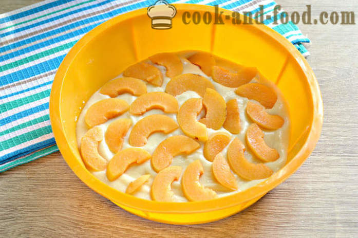 Jellied apricot Cake on kefir - a simple and fast, how to bake apricot pie in the oven, a step by step recipe with photos