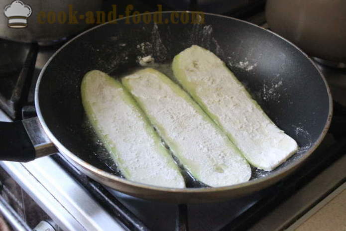 Rolls of zucchini stuffed with - how to cook delicious fried zucchini in the pan, a step by step recipe photos