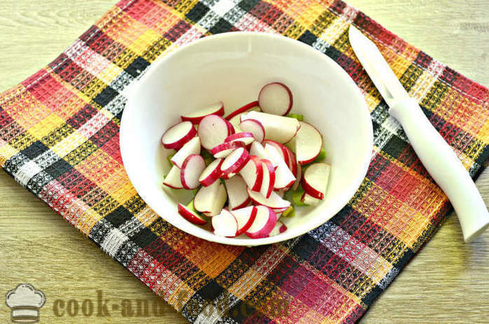 Salad with radishes and rhubarb - how to make a salad of radish and rhubarb, a step by step recipe photos