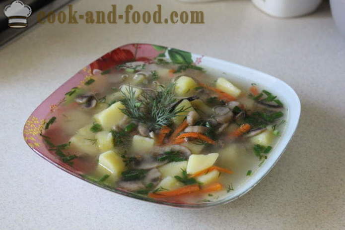 Czech potato soup with mushrooms - how to cook Czech soup with mushrooms, a step by step recipe photos