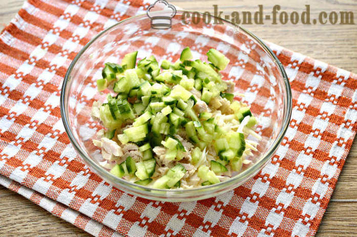 Salad with chicken and cheese - how to cook chicken salad with melted cheese, a step by step recipe with photos and video