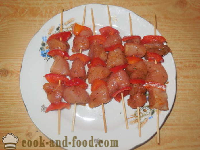 Chicken in puff pastry in the oven on skewers - how to cook a chicken on skewers, a step by step recipe photos