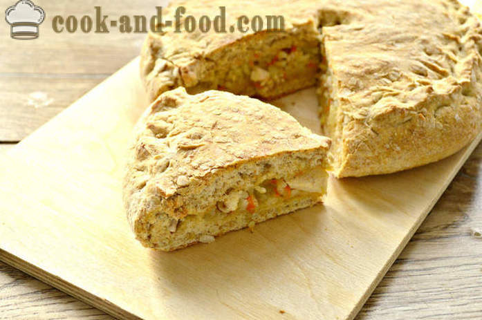 Pie Whole-grain cereal with chicken and rice - how to cook a chicken pie in the oven, with a step by step recipe photos