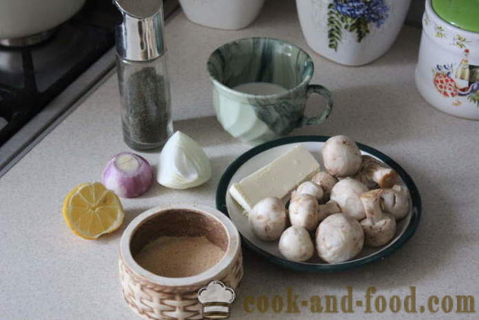Creamy mushroom sauce - how to cook a mushroom sauce with mushrooms, a step by step recipe photos