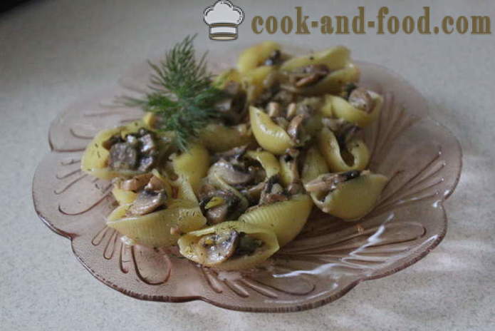 Stuffed pasta-shells with minced mushrooms - how to make stuffed pasta-shells in the oven, with a step by step recipe photos
