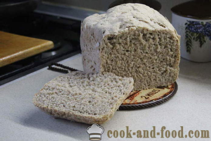 Rustic bread in the bread maker from rye and whole wheat flour - how to make bread from different types of flour in the bread maker, a step by step recipe photos