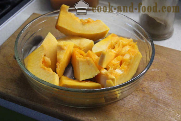 Baked pumpkin with honey, dried fruits and spices - how to bake the pumpkin slices in the oven, with a step by step recipe photos