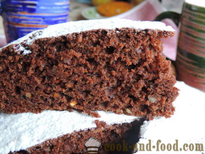 The easiest chocolate carrot cake with vegetable oil - how to cook carrot cake in the oven, with a step by step recipe photos